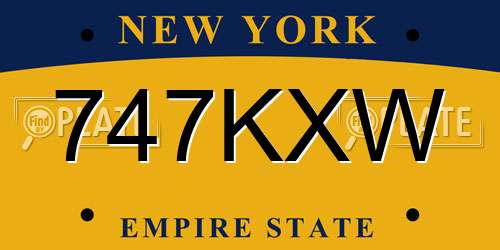 747KXW New York License Plate