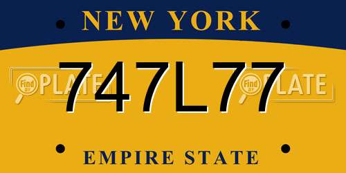 747L77 New York License Plate