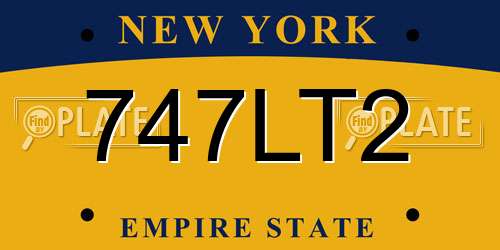 747LT2 New York License Plate