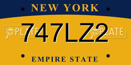 747LZ2 New York License Plate