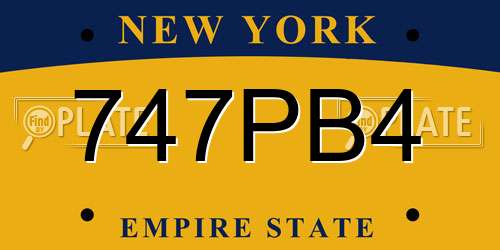 747PB4 New York License Plate