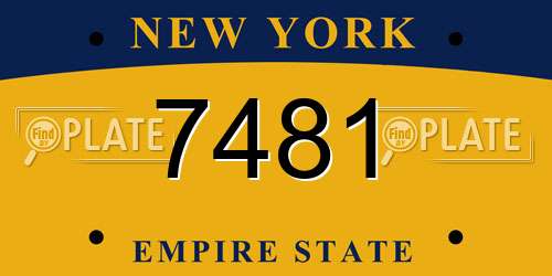 7481 New York License Plate