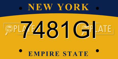 7481GI New York License Plate
