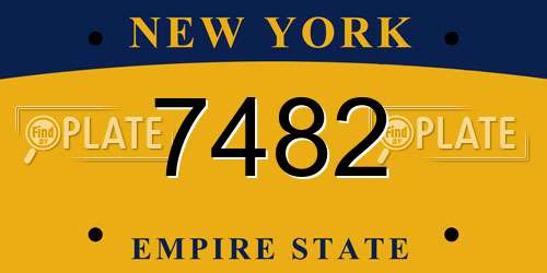 7482 New York License Plate