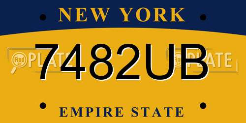 7482UB New York License Plate