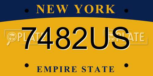 7482US New York License Plate