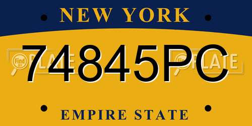 74845PC New York License Plate