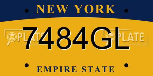 7484GL New York License Plate