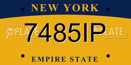 7485IP New York License Plate
