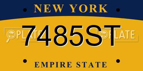 7485ST New York License Plate