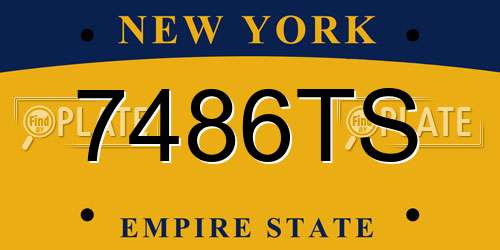 7486TS New York License Plate