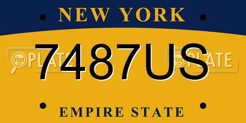7487US New York License Plate