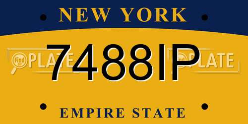 7488IP New York License Plate