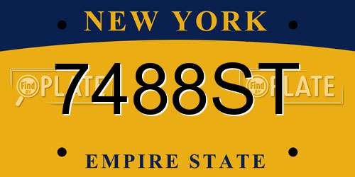 7488ST New York License Plate