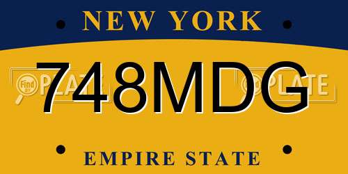 748MDG New York License Plate