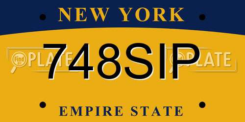 748SIP New York License Plate