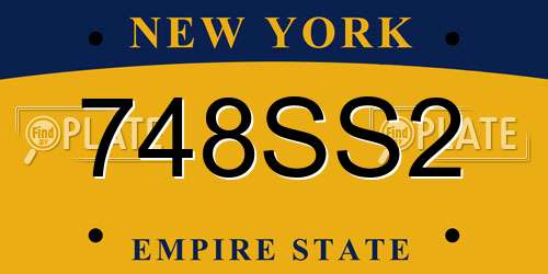 748SS2 New York License Plate