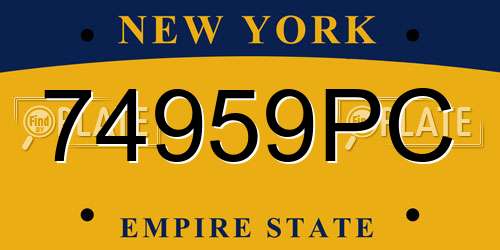 74959PC New York License Plate