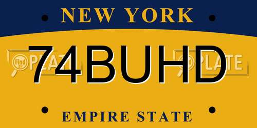 74BUHD New York License Plate