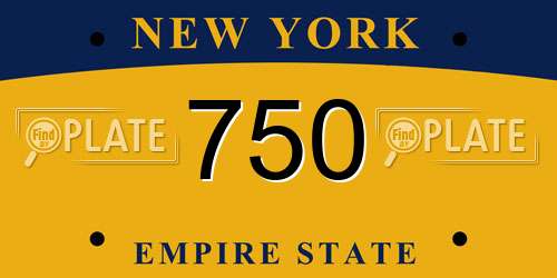 750 New York License Plate