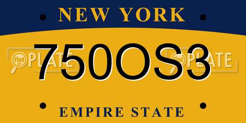 750OS3 New York License Plate