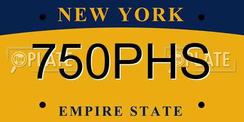 750PHS New York License Plate