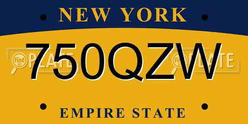 750QZW New York License Plate