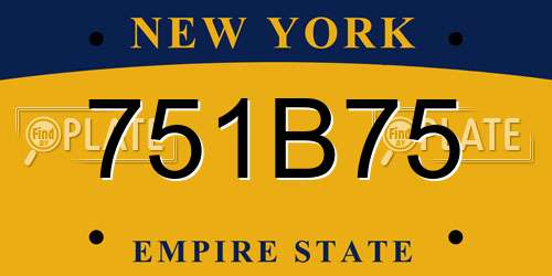 751B75 New York License Plate