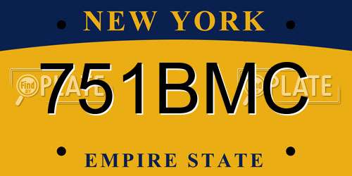 751BMC New York License Plate