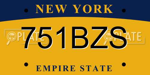 751BZS New York License Plate