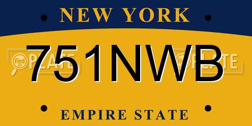 751NWB New York License Plate