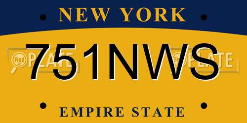 751NWS New York License Plate
