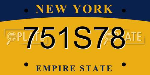 751S78 New York License Plate