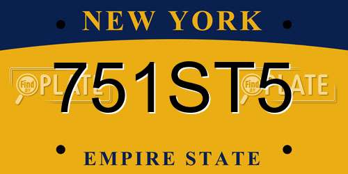 751ST5 New York License Plate