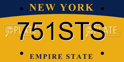 751STS New York License Plate