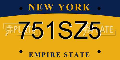 751SZ5 New York License Plate