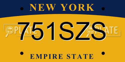 751SZS New York License Plate