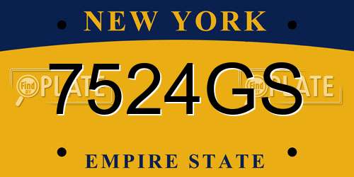 7524GS New York License Plate