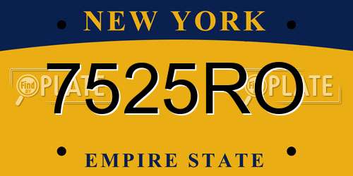 7525RO New York License Plate