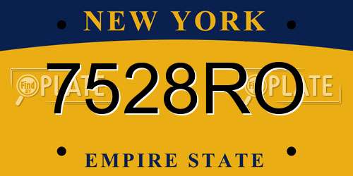 7528RO New York License Plate