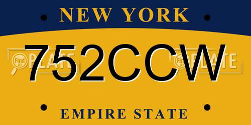 752CCW New York License Plate