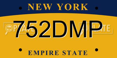 752DMP New York License Plate