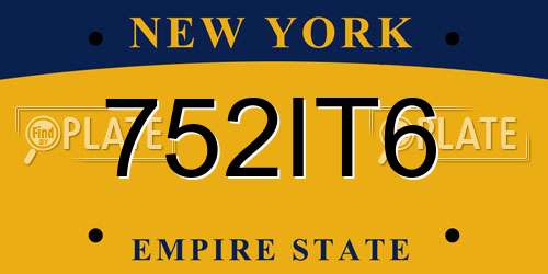 752IT6 New York License Plate