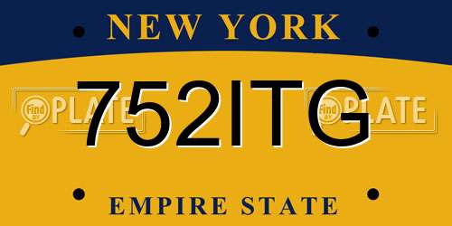 752ITG New York License Plate