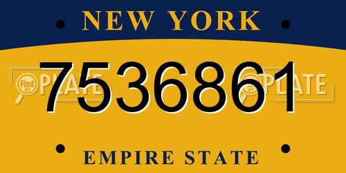 7536861 New York License Plate