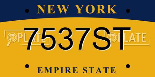 7537ST New York License Plate