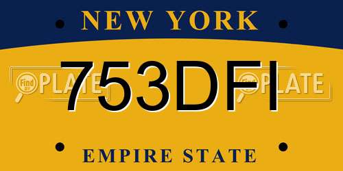 753DFI New York License Plate
