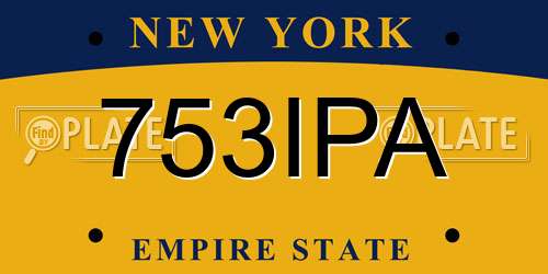 753IPA New York License Plate