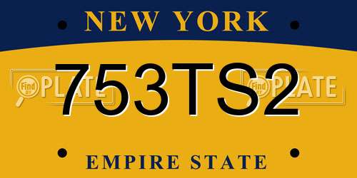 753TS2 New York License Plate