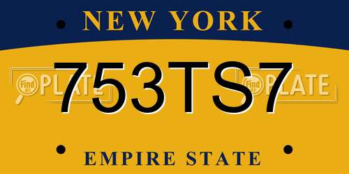 753TS7 New York License Plate